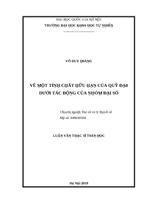 Luận văn thạc sĩ về một tính chất hữu hạn của qũy đạo dưới tác động của nhóm đại số lvts vnu