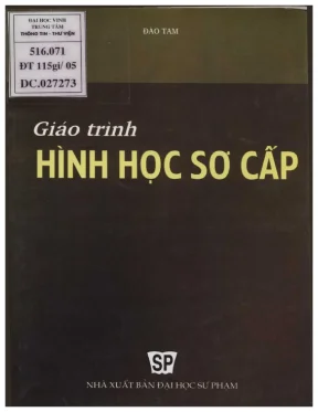 Giáo trình hình học sơ cấp pgs ts đào tam
