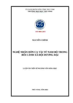 Luận án nghệ nhân đờn ca tài tử nam bộ trong bối cảnh xã hội đương đại