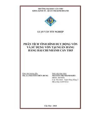 Phân tích tình hình huy động vốnvà sử dụng vốn tại ngân hàng hàng hải chi nhánh cần thơ