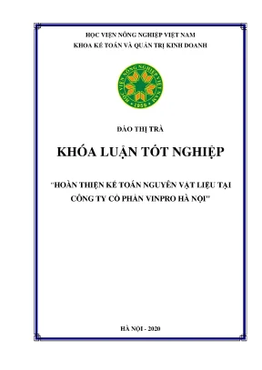 Hoàn thiện kế toán nguyên vật liệu tại công ty cổ phần vinpro hà nội