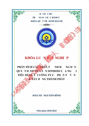 Phân tích những nhân tố ảnh hưởng đến quyết định mua sơn sonboss của người tiêu dùng tại công ty cổ phần tư vấn xây dựng thành phát
