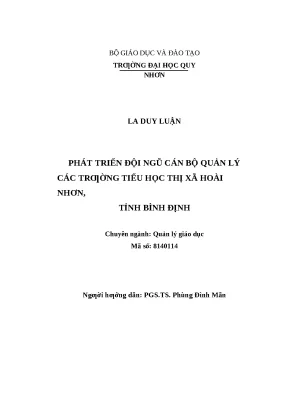 0633 phát triển đội ngũ cán bộ quản lý các trường tiểu học thị xã hoài nhơn tỉnh bình định luận văn tốt nghiệp