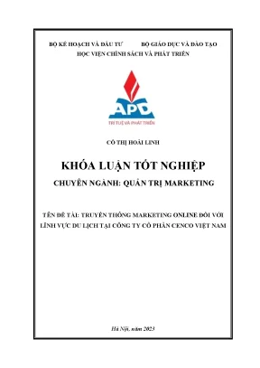 Chuyên ngành quản trị marketing truyền thông marketing đối với lĩnh vực du lịch tại công ty cổ phần cenco việt nam
