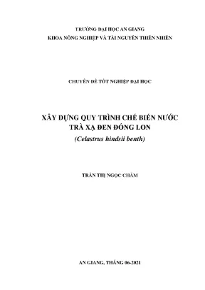 Xây dựng quy trình chế biến nước trà xạ đen đóng lon celastrus hindsii benth