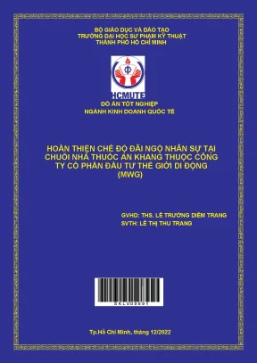 Hoàn thiện chế độ đãi ngộ nhân sự tại chuỗi nhà thuốc an khang thuộc công ty cổ phần đầu tư thế giới di động mwg