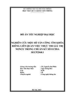 Nghiên cứu tấn công lược đồ ký số ecdsa liên quan bộ tạo số ngẫu nhiên