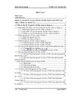 Kế toán nguyên vật liệu ccdc tại công ty tnhh dệt và nhuộm hưng yên