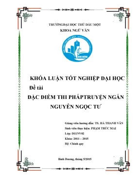 Khóa luận tốt nghiệp đặc điểm thi pháp truyện ngắn nguyễn ngọc tư