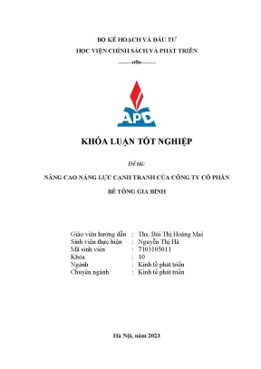 Khóa luận tốt nghiệp đề tài nâng cao năng lực cạnh tranh của công ty cổ phần bê tông gia bình