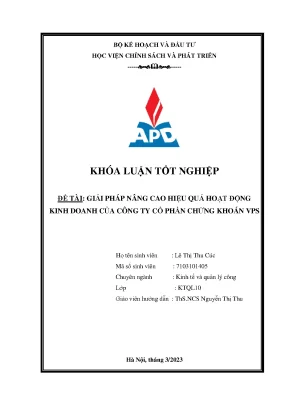 Chuyên ngành quản lý công giải pháp nâng cao hiệu quả hoạt động kinh doanh của công ty cổ phần chứng khoán vps