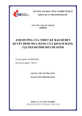 Khóa luận ảnh hưởng của thiết kế bao bì đến quyết định mua hàng của khách hàng tại thành phố hồ chí minh