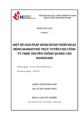 Một số giải pháp nhằm hoàn thiện hoạt động marketing trực tuyến tại công ty tnhh truyền thông quảng cáo mangoads