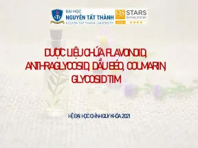 Dược liệu chứa flavonoid anthraglycosid dầu béo coumarin glycosid tim