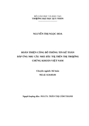 1388 hoàn thiện công bố thông tin kế toán đáp ứng nhu cầu nhà đầu tư trên thị trường chứng khoán việt nam luận văn tốt nghiệp