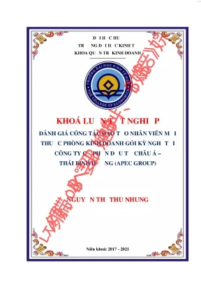 Đánh giá công tác đào tạo nhân viên mới thuộc phòng kinh doanh gói kỳ nghỉ tại công ty cổ phần đầu tư châu á thái bình dương apec group