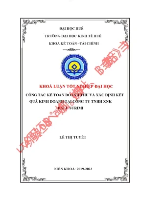 Công tác kế toán doanh thu và xác định kết quả kinh doanh tại công ty tnhh xnk dalu surimi