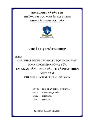 Giải pháp nâng cao hoạt động cho vay doanh nghiệp nhỏ và vừa tại ngân hàng tmcp đầu tư và phát triển việt nam chi nhánh châu thành sài gòn