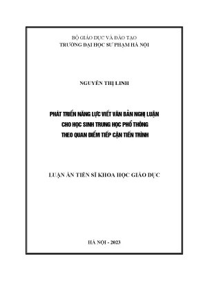 Phát triển năng lực viết văn bản nghị luận cho học sinh trung học phổ thông 2