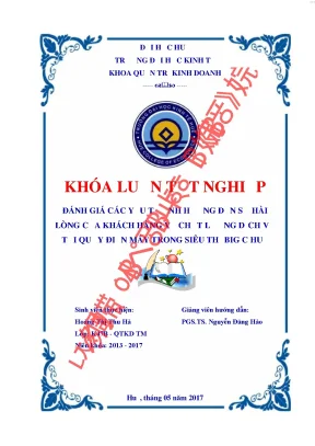 Đánh giá các yếu tố ảnh hưởng đến sự hài lòng của khách hàng về chất lượng dịch vụ tại quầy điện máy trong siêu thị big c huế
