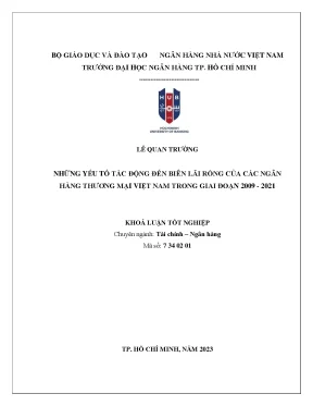 Những yếu tố tác động đến biên lãi ròng của các ngân hàng thương mại tại việt nam trong giai đoạn 2009 2021