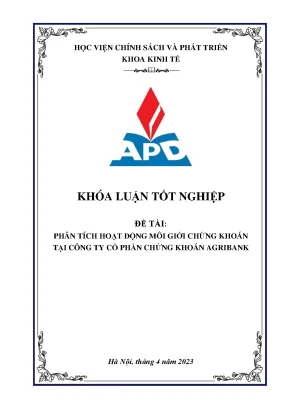 Chuyên ngành kinh tế đầu tư phân tích hoạt động môi giới chứng khoán tại công ty cổ phần chứng khoán agribank trụ sở chính