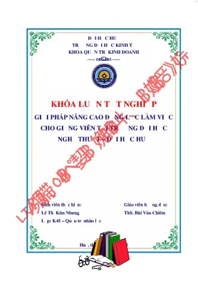 Giải pháp nâng cao động lực làm việc cho giảng viên tại trường đại học nghệ thuật đại học huế