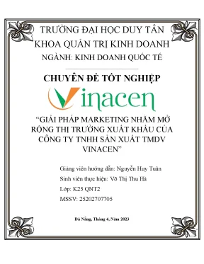 Giải pháp marketing nhằm mở rộng thị trường xuất khẩu của công ty tnhh sản xuất tmdv vinacen
