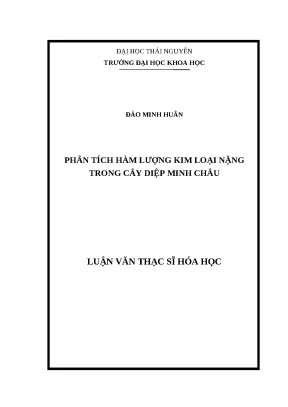 Luận văn thạc sĩ phân tích hàm lượng kim loại nặng trong cây diệp minh châu