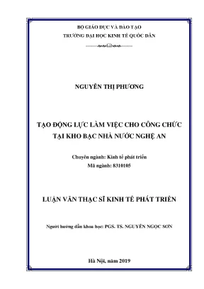 Tạo động lực làm việc cho công chức tại kho bạc nhà nước nghệ an