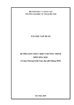 Tài liệu tập huấn hướng dẫn thực hiện chương trình môn hóa học