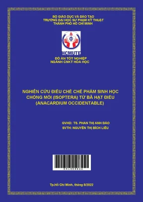 Nghiên cứu điều chế chế phẩm sinh học chống mối isoptera từ bã hạt điều anacardium occidentable