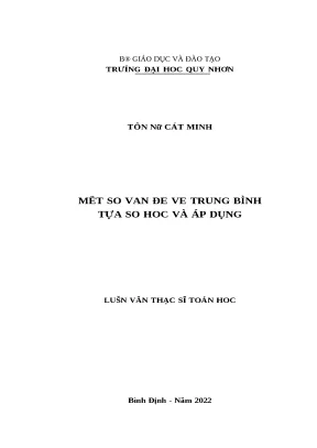 1134 một số vấn đề về trung bình tựa số học và áp dụng luận văn tốt nghiệp