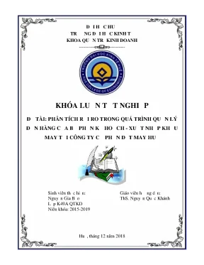 Khóa luận tốt nghiệp đề tài phân tích rủi ro trong quá trình quản lý đơn hàng của bộ phận kế hoạch xuất nhập khẩu may tại công ty cổ phầ