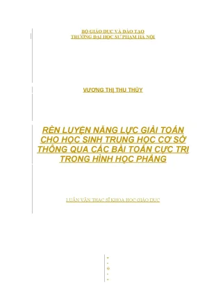 Các bài toán tìm giá trị lớn nhất giá trị nhỏ nhất trong hình học phẳng i