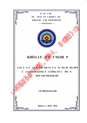 Các yếu tố ảnh hưởng đến việc quyết định sử dụng mạng fpt của khách hàng tại công ty cổ phẩn fpt chi nhánh huế