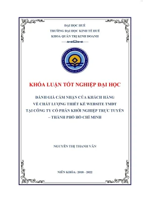 Đánh giá cảm nhận của khách hàng về chất lượng thiết kế website tmđt tại công ty cổ phần khởi nghiệp trực tuyến thành phố hồ chí minh