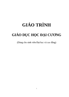 Giáo trình giáo dục học đại cương