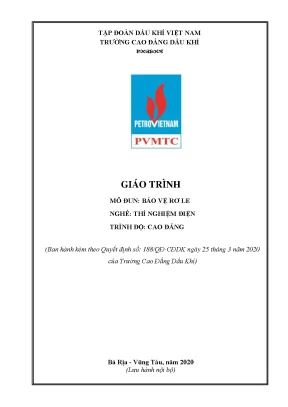 Giáo trình bảo vệ rơle nghề thí nghiệm điện trình độ cao đẳng