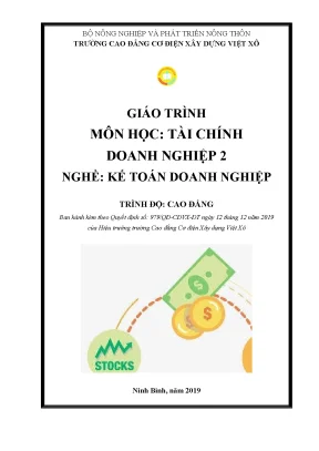 Giáo trình tài chính doanh nghiệp 2 nghề kế toán doanh nghiệp cao đẳng