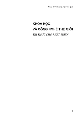 Đổi mới khoa học và công nghệ thế giới phù hợp với nền tri thức cho sự phát triển
