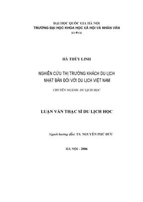 Luận văn thạc sĩ nghiên cứu thị trường khách du lịch nhật bản đối với du lịch việt nam