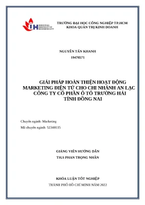 Giải pháp hoàn thiện hoạt động marketing điện tử cho chi nhánh an lạc công ty cổ phần ô tô trường hải tỉnh đồng nai khóa luận tốt nghiệp khoa quản trị kinh doanh
