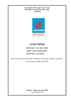 Giáo trình vật liệu điện nghề thí nghiệm điện cao đẳng