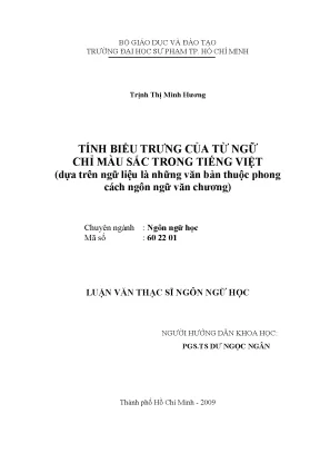 Luận văn thạc sĩ tính biểu trưng của từ ngữ chỉ màu sắc trong tiếng việt dựa trên ngữ liệu là những văn bản thuộc phong cách ngôn ngữ văn chương