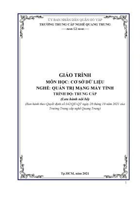 Giáo trình cơ sở dữ liệu nghề quản trị mạng máy tính trình độ trung cấp