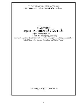 Giáo trình dịch hại trên cây ăn trái nghề bảo vệ thực vật