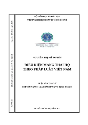 Luận văn điều kiện mang thai hộ theo pháp luật việt nam
