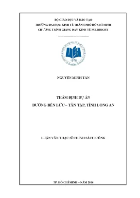 Luận văn thạc sĩ thẩm định dự án đường bến lức tân tập tỉnh long an