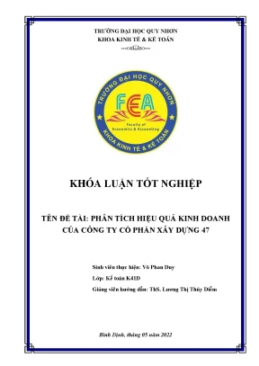 Phân tích hiệu quả kinh doanh của công ty cổ phần xây dựng 47